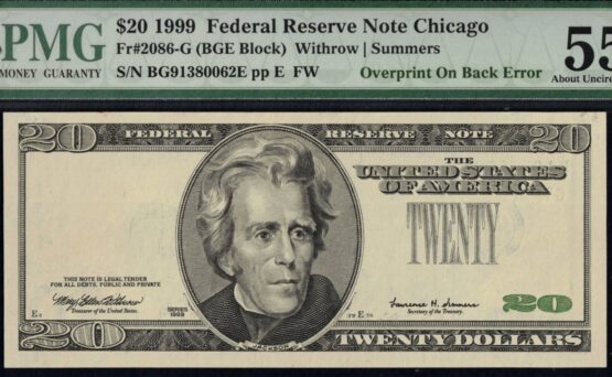 1999 $20 FRN 3RD ON REVERSE