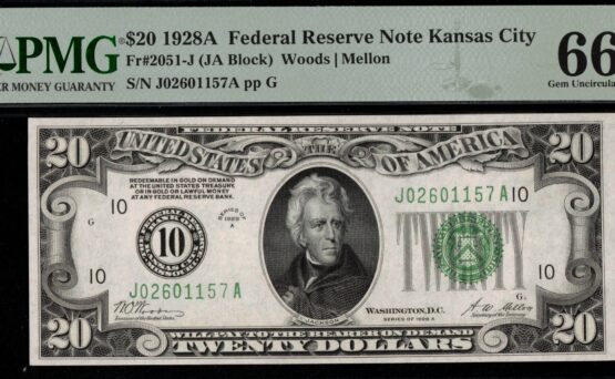 1928A $20 FRN KANSAS CITY 66Q