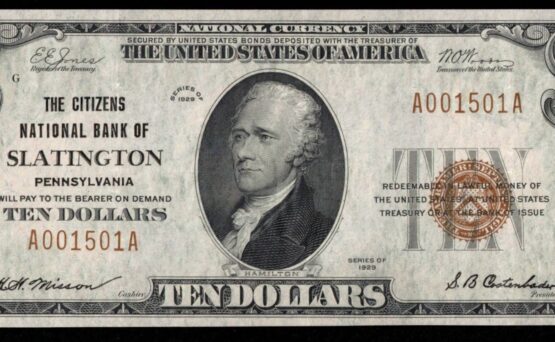 1929 $10 CIT SLATINGTON PA