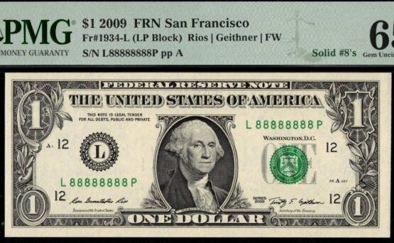 2009 $1 FRN L88888888P #65Q