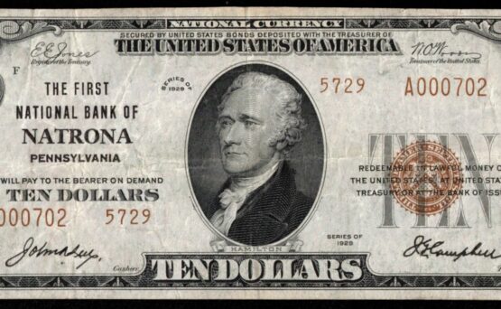 1929 $10 NB OF NATRONA PA