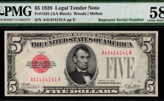1928 $5 L.T A41414141A REPEATER
