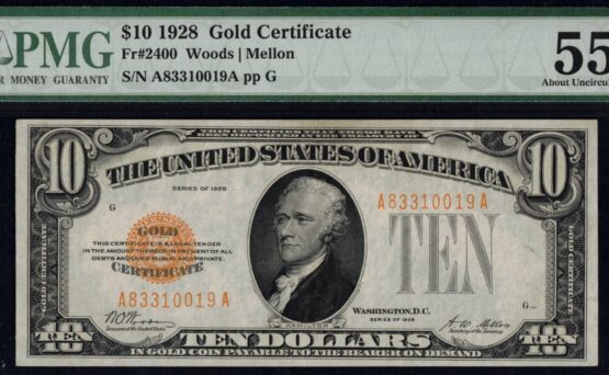 1928 $10 G.C A83310019A #55EPQ