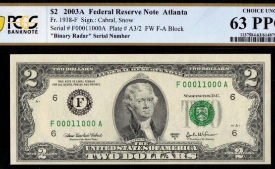 2003A $2 FRN F00011000A 63Q