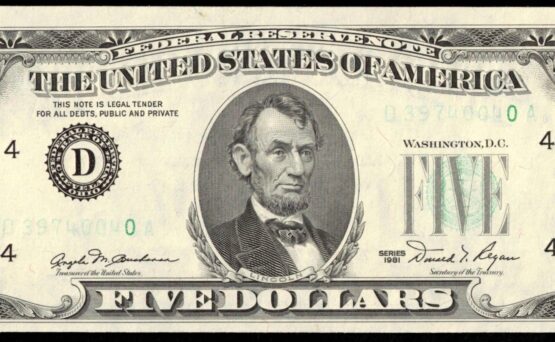 1981 $5 FRN INSUFFCIENT INK