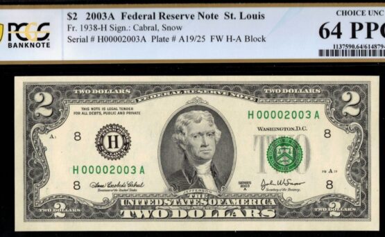 2003A $2 FRN H00002003A 64PPQ