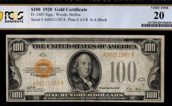 1928 $100 G.C A00211387A #20