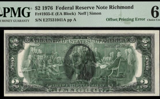 1976 $2 FRN INKING OFFSET 63Q