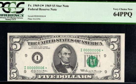 1969 $5 FRN I00000006* STAR 64Q