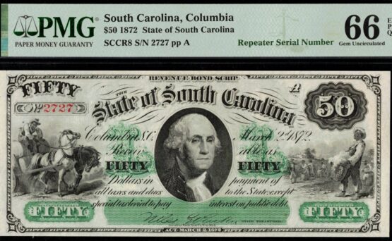1872 $50 S CAROLINA REPEATER