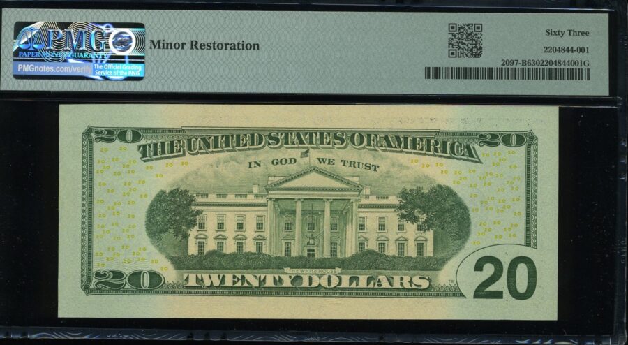 2013 $20 FRN MB00000001E P.M.G #63