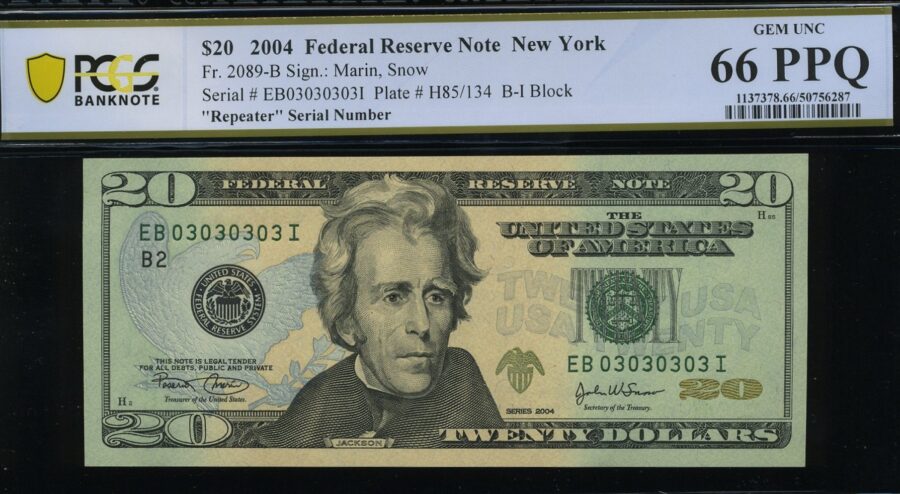 2004 $20 FRN EB03030303I 66Q
