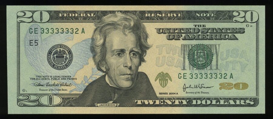 2004A $20 FRN CE33333332A GEM