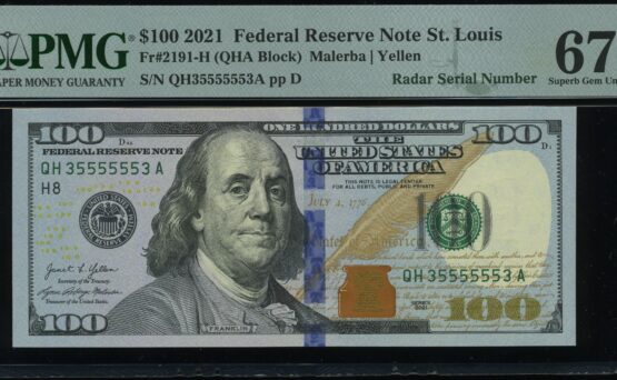 $100 FRN 35555553/35555555 SET 67Q