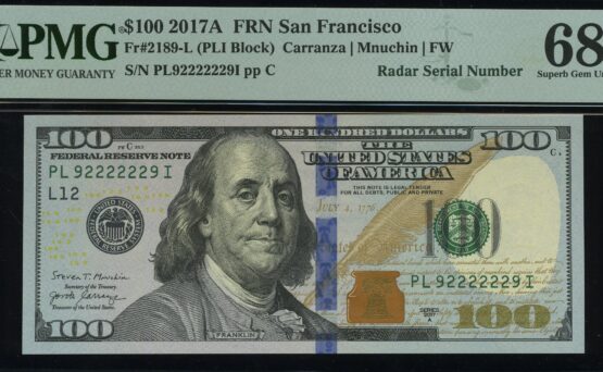 2017A $100 FRN PL92222229I 68Q
