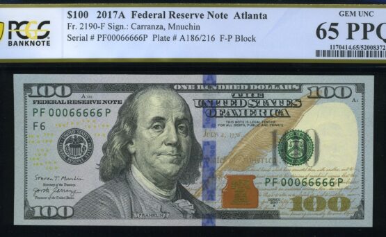 2017A $100 FRN PF00066666P 65Q
