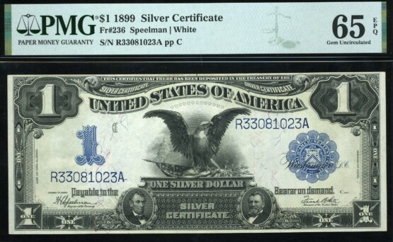 FR-236 1899 $1 BLACK EAGLE #65Q