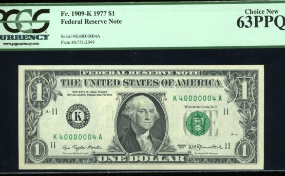 1977 $1 FRN K40000004A 63PPQ
