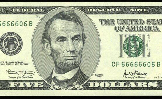 2001 $5 FRN CF66666606B