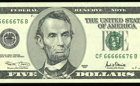 2001 $5 FRN CF66666676B