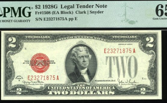 #2 1928G $2 L.T E23271875-76A