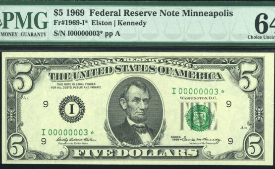 1969 $5 FRN I00000003* #64Q