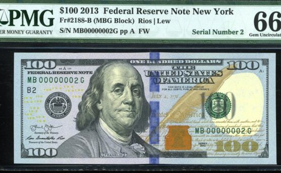 2013 $100 FRN MB00000002G