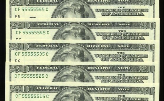 #10 2001 $20.00'S 555555505-9