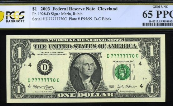 2003 $1 FRN D77777770C 65Q