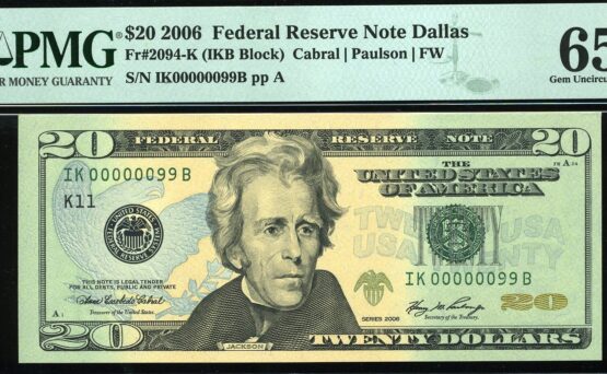 2006 $20 FRN IK00000099B 65Q