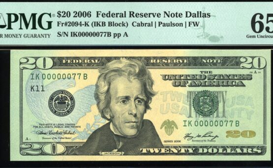 2006 $20 FRN IK00000077B 65Q