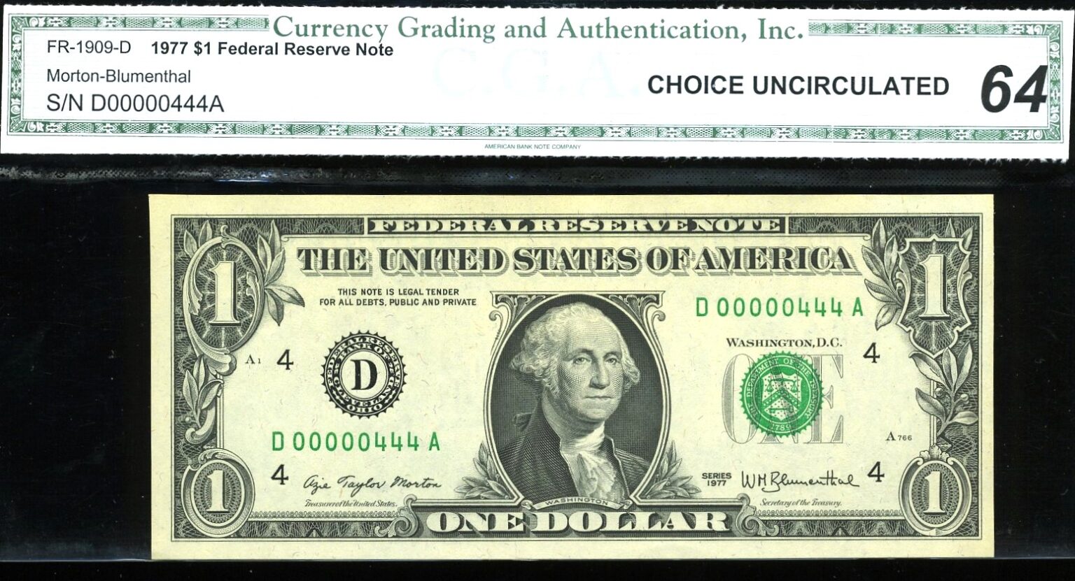 1977 $1 FRN D00000444A #64 - USA Rare