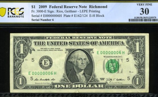 2003 $1 FRN E00000006H #30