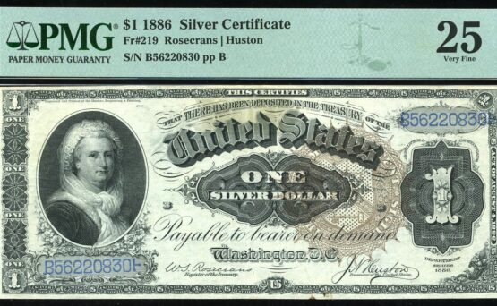 FR-219 1886 $1 S.C B56220830 #25