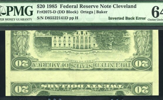 1985 $20 FRN INVERTED FIRST #64