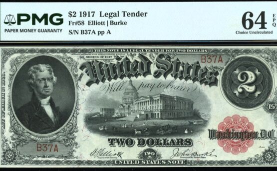 FR-58 1917 L.T $2 B37A #64EPQ