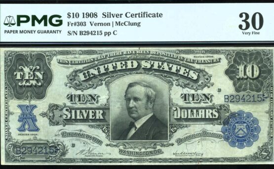 FR-303 1908 $10 TOMBSTONE #30