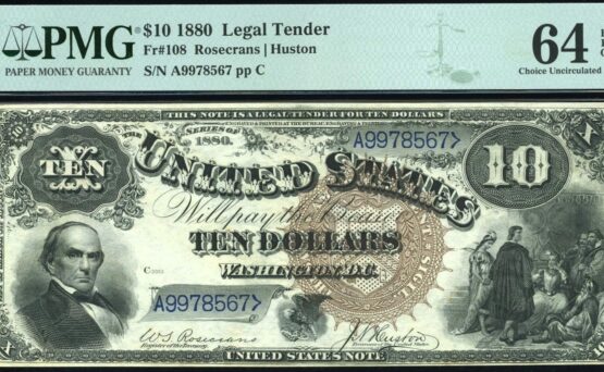FR‑108 1880 $10 L.T PMG #64Q
