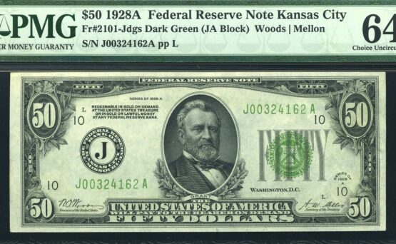 1928A DGS $50 FRN KANSAS 64Q