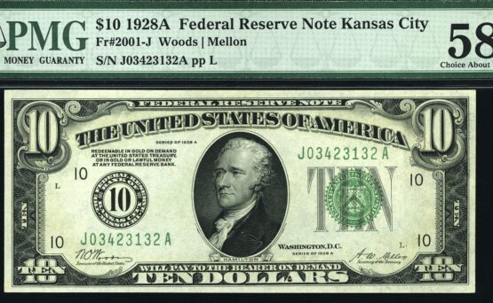 1928A $10 FRN J03423132A #58Q