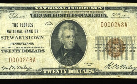 1929 $20 P NB STEWARTSTOWN PA