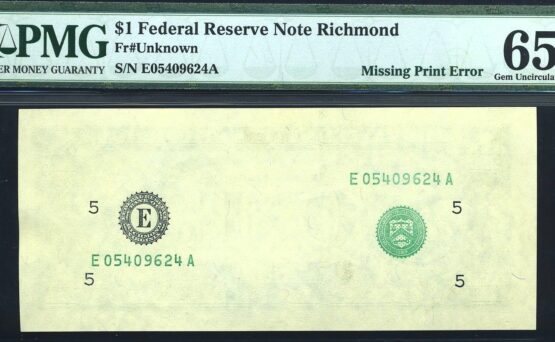 19XX $1 FRN MISSING 2ND 65Q