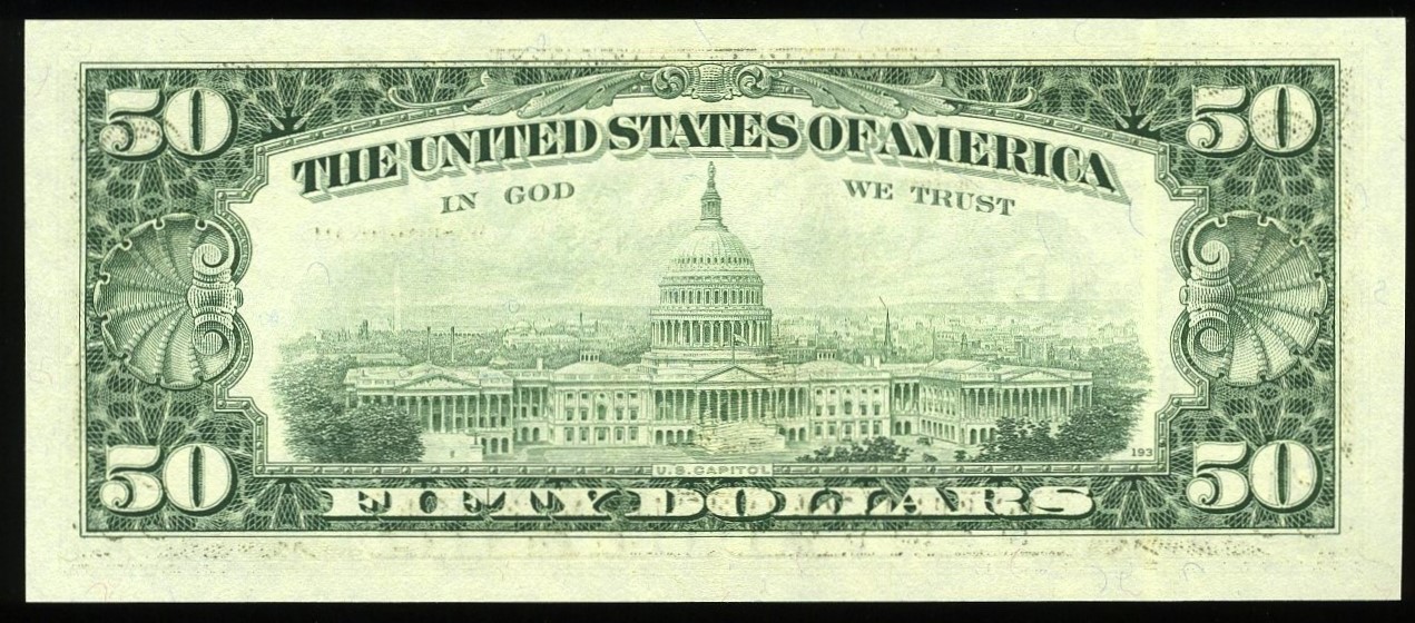1990 $50 FRN B-STAR GEM