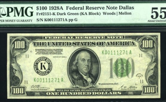 1928A $100 FRN DALLAS #55Q