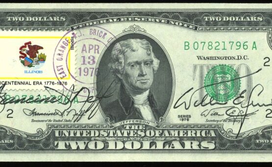 1976 $2 DOUBLE AUTOGRAPHED CANCEL