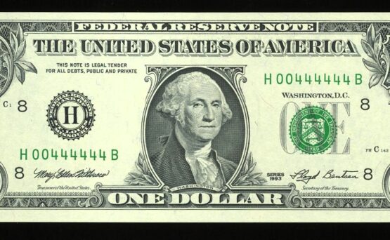 1993 $1 FRN H00444444B GEM