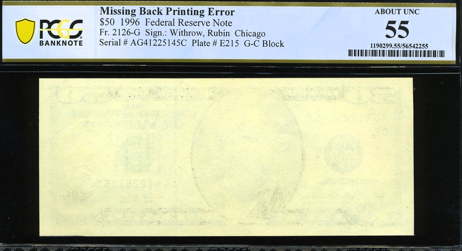1996 $50 FRN MISSING 1ST PRINT #55