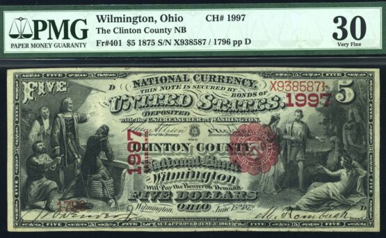 1875 $5 CLINTON COUNTY NB OH