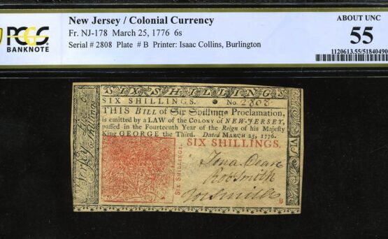 FR-NJ-178 1776 COLONIAL #55
