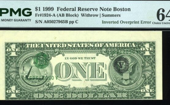 1999 $1 INVERT 3RD ON BACK 64Q